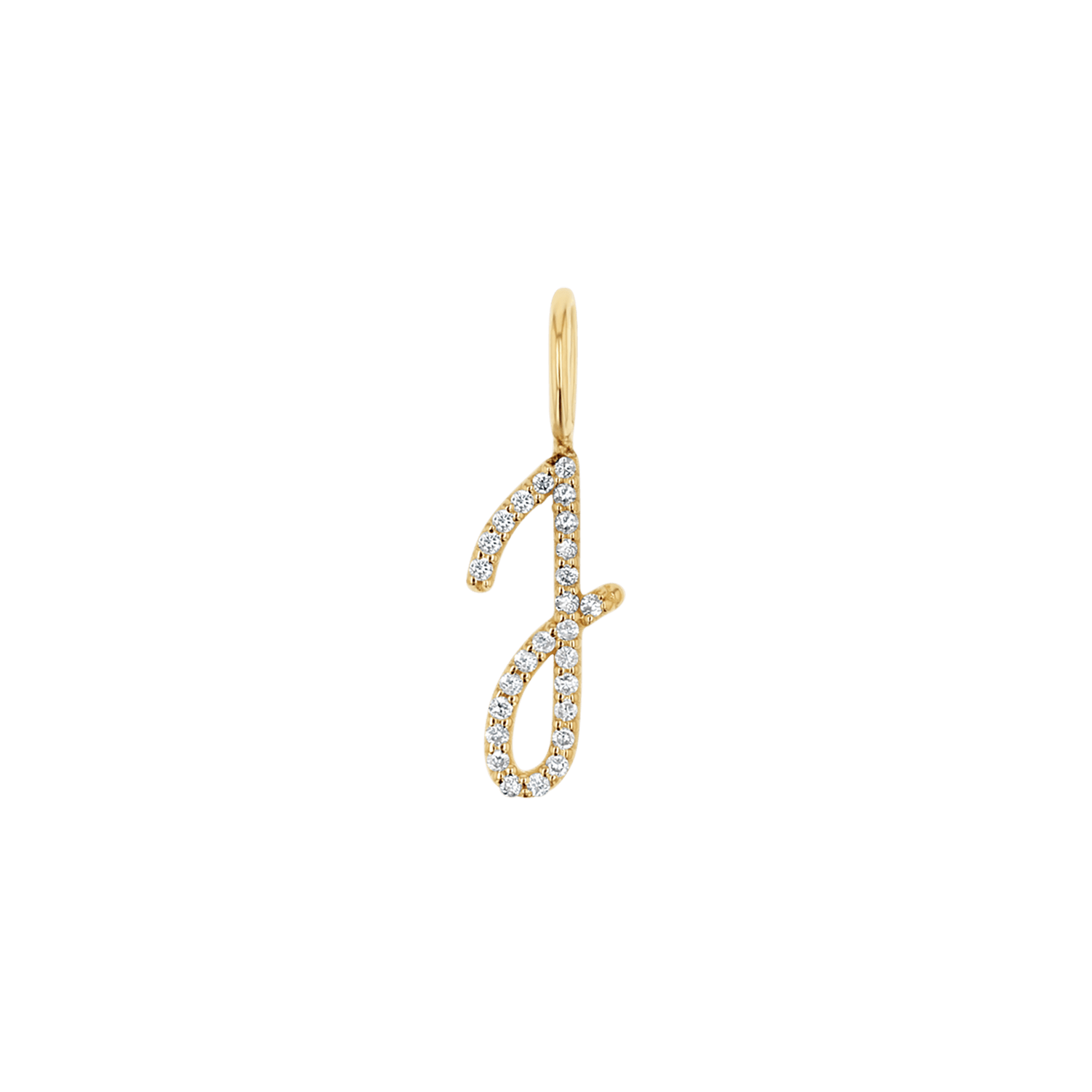 Diamond Script Letter Charm - Lotus Diamond