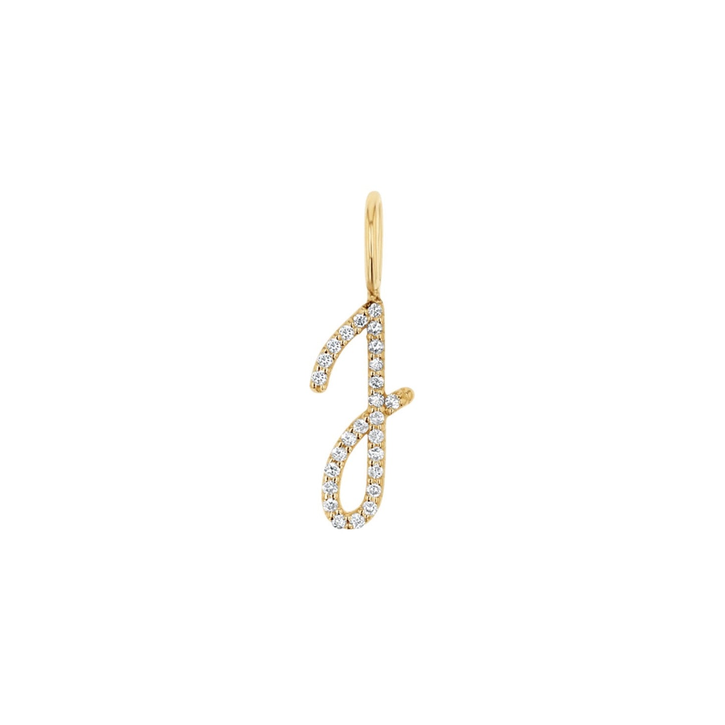 Diamond Script Letter Charm - Lotus Diamond