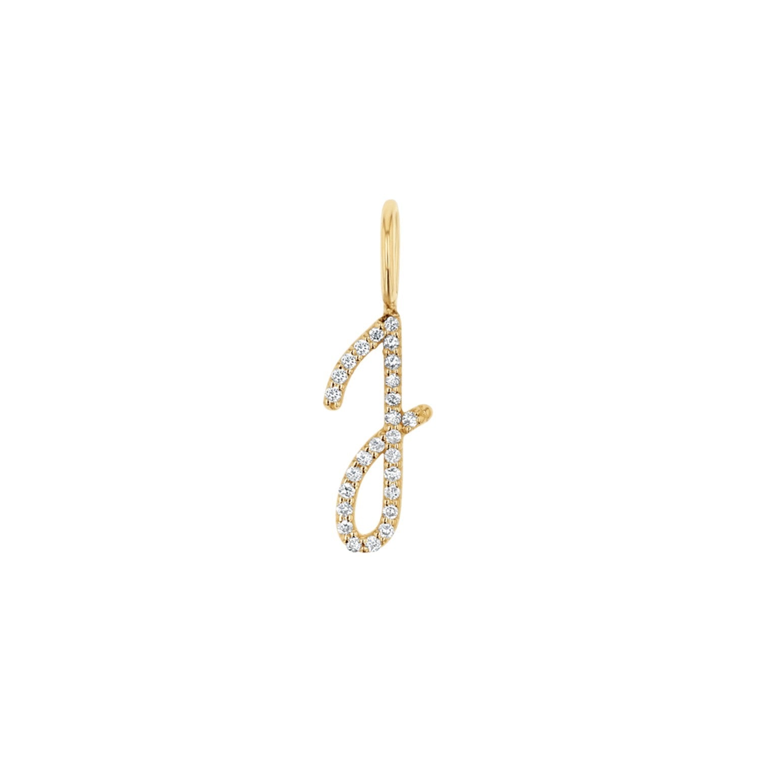 Diamond Script Letter Charm - Lotus Diamond