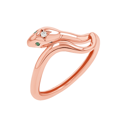 Diamond Serpentine Wrap Ring - Lotus Diamond