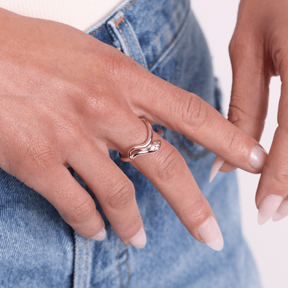 Diamond Serpentine Wrap Ring - Lotus Diamond