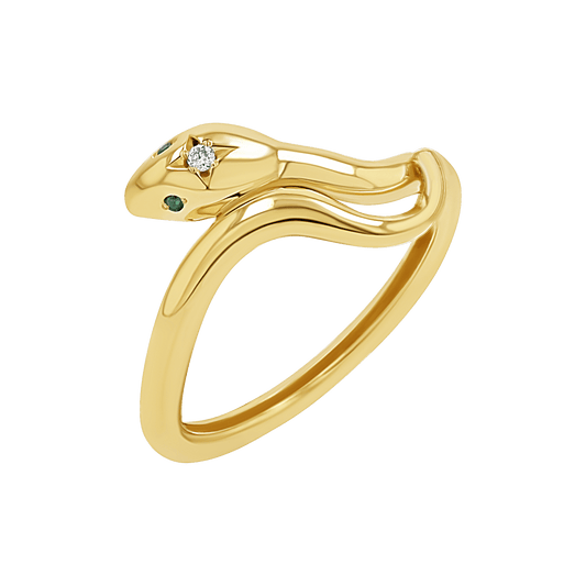Diamond Serpentine Wrap Ring - Lotus Diamond