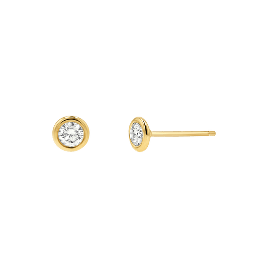 Diamond Solitaire Bezel Studs - Lotus Diamond