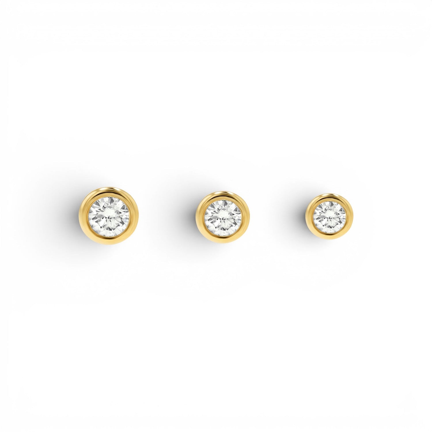 Diamond Solitaire Bezel Studs - Lotus Diamond