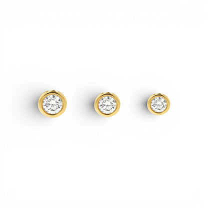 Diamond Solitaire Bezel Studs - Lotus Diamond
