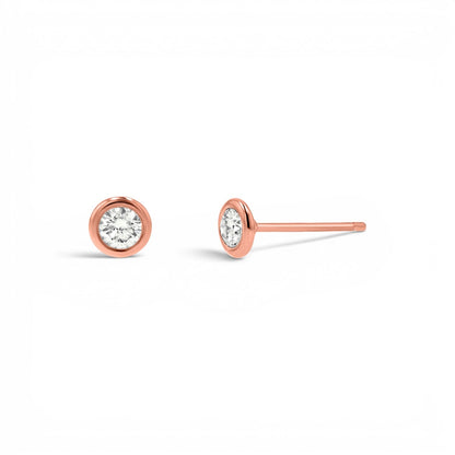 Diamond Solitaire Bezel Studs - Lotus Diamond