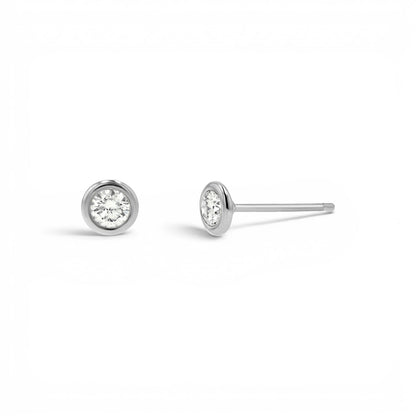 Diamond Solitaire Bezel Studs - Lotus Diamond