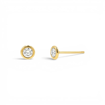 Diamond Solitaire Bezel Studs - Lotus Diamond