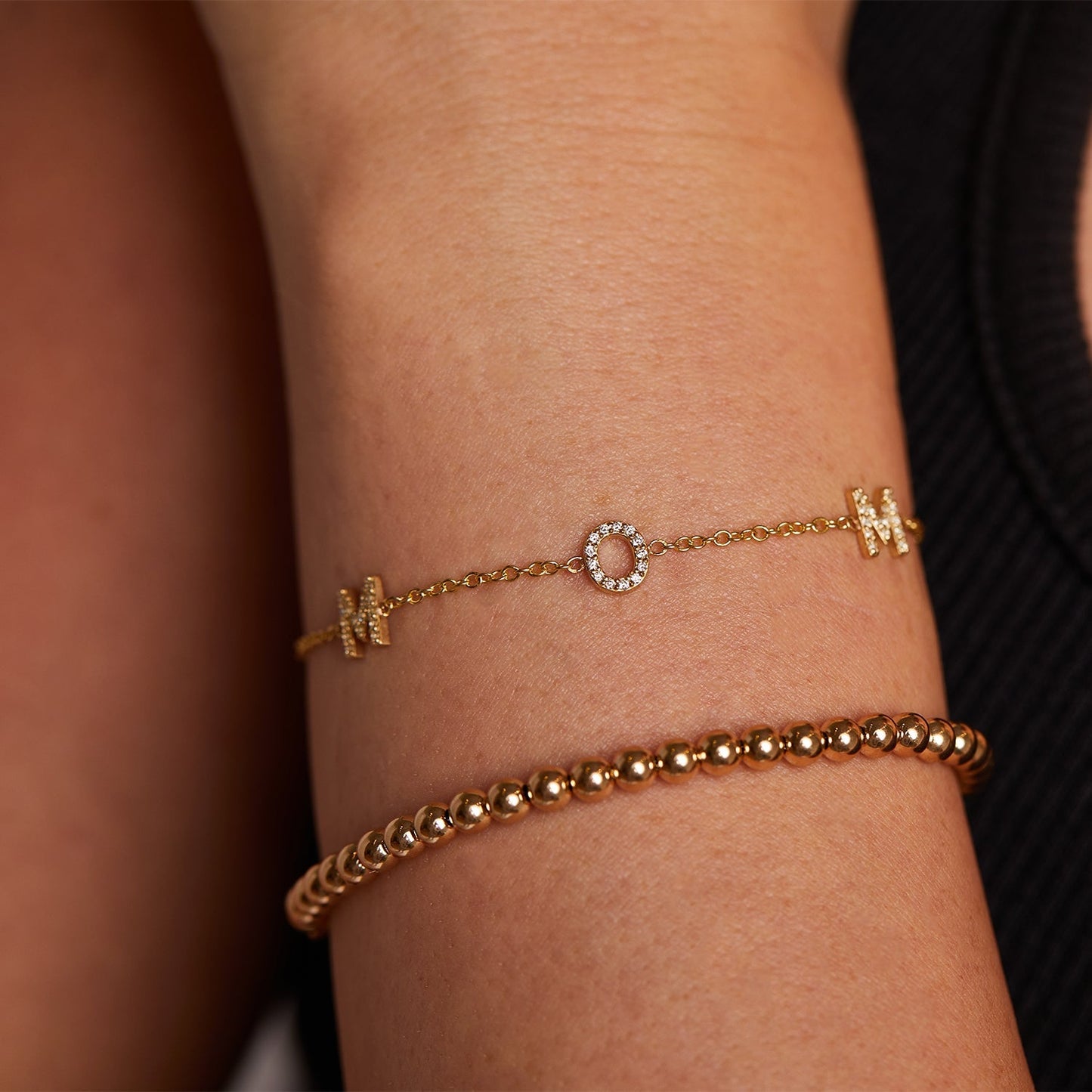 Diamond Spaced MOM Bracelet - Lotus Diamond