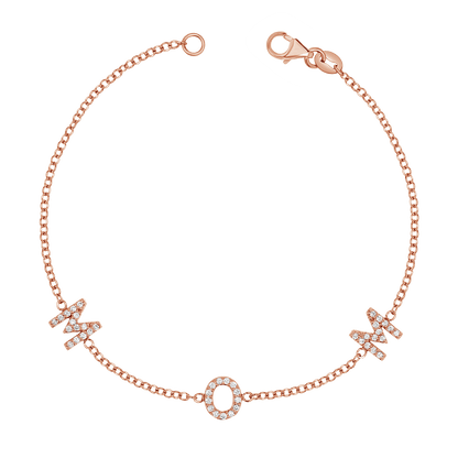 Diamond Spaced MOM Bracelet - Lotus Diamond