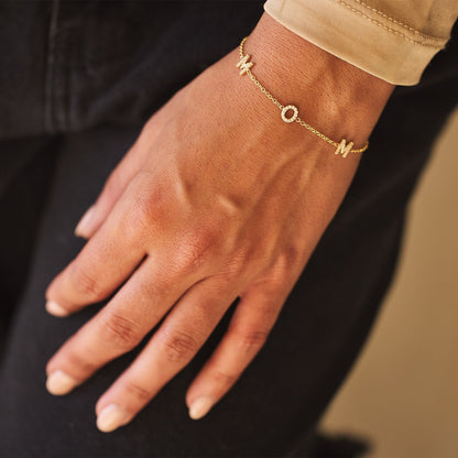 Diamond Spaced MOM Bracelet - Lotus Diamond