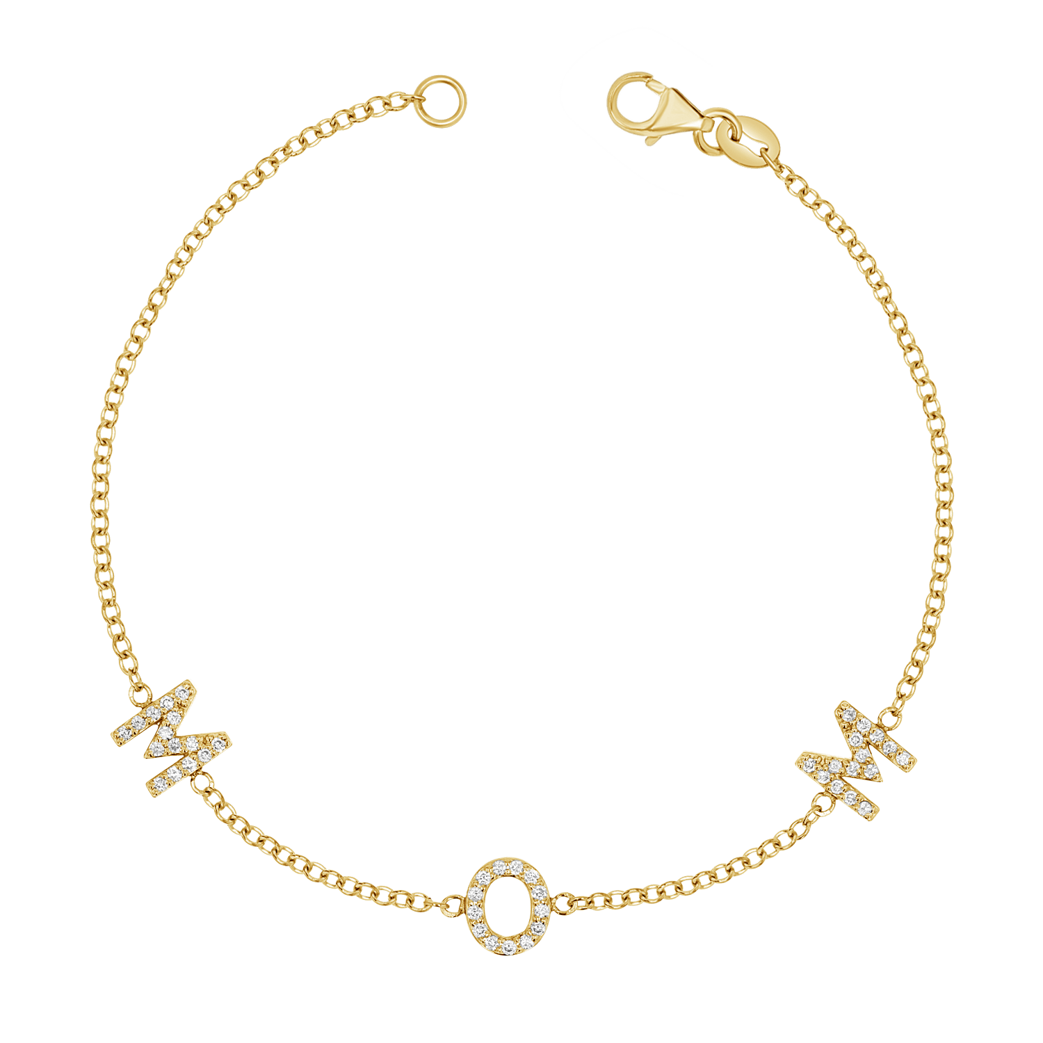 Diamond Spaced MOM Bracelet - Lotus Diamond
