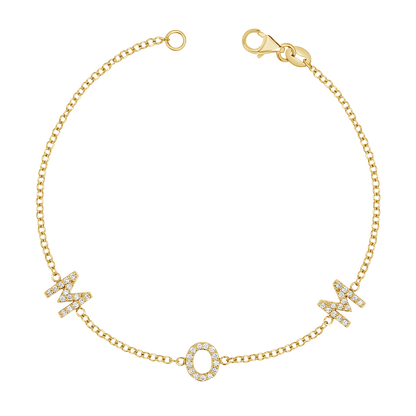 Diamond Spaced MOM Bracelet - Lotus Diamond