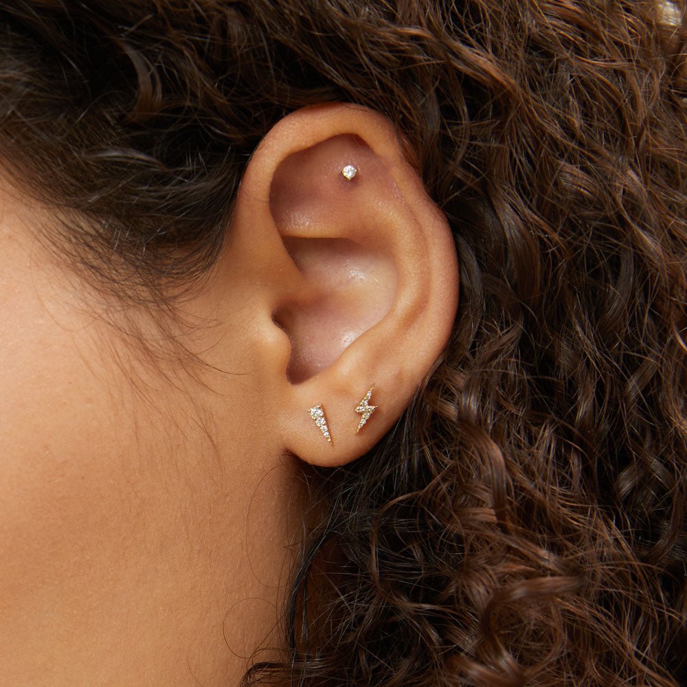Diamond Spike Stud Earrings - Lotus Diamond