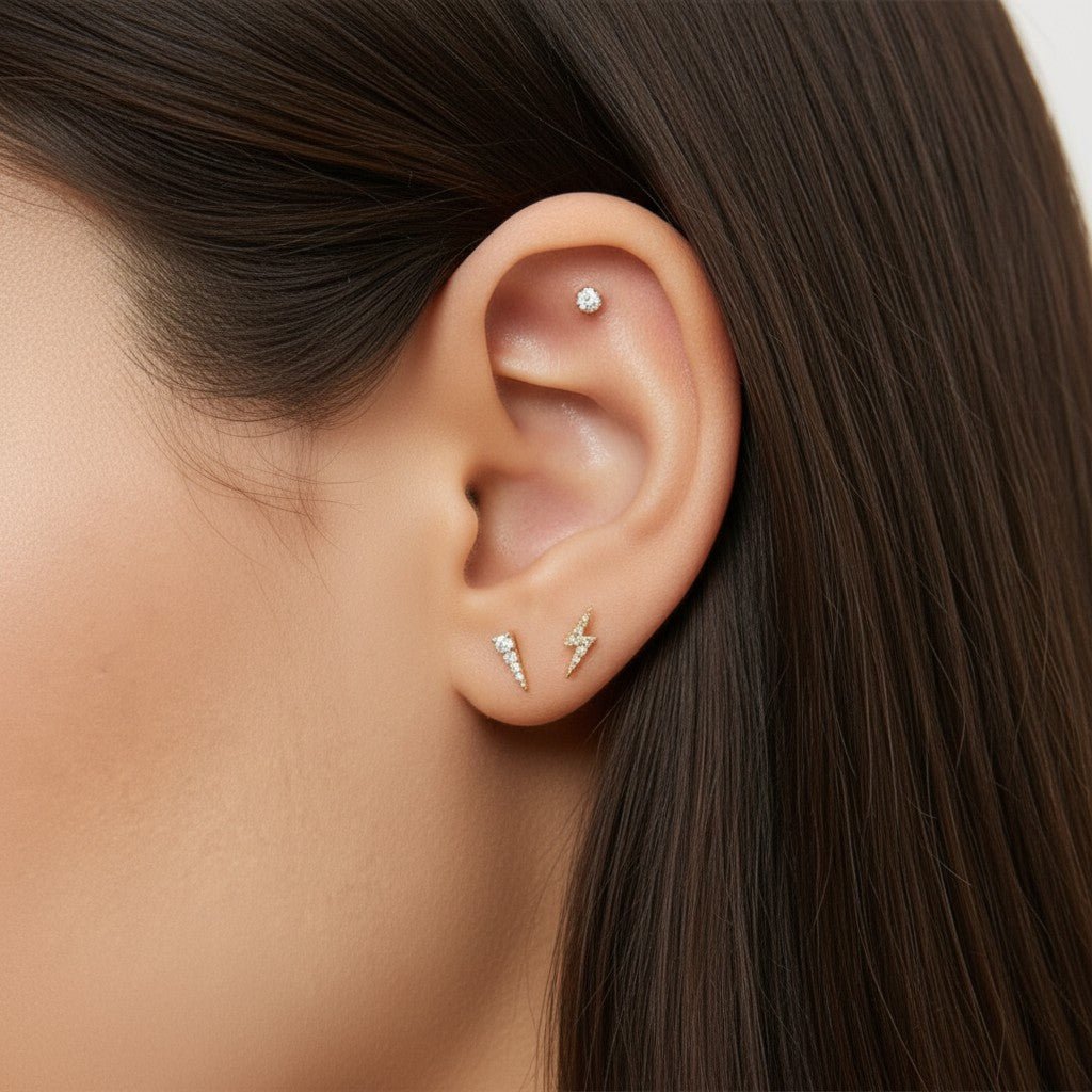 Diamond Spike Stud Earrings - Lotus Diamond
