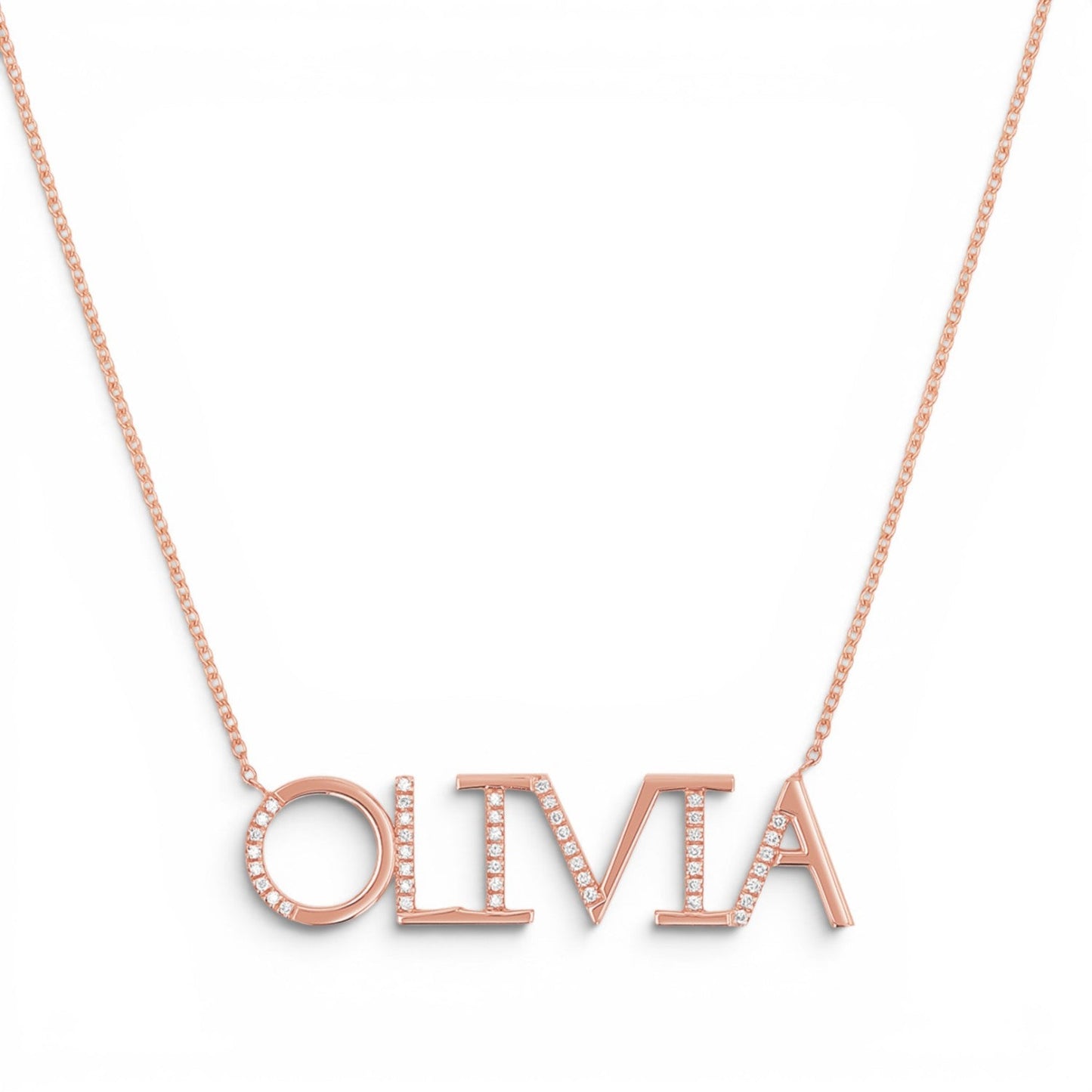 Diamond Sprinkle Name Necklace - Lotus Diamond
