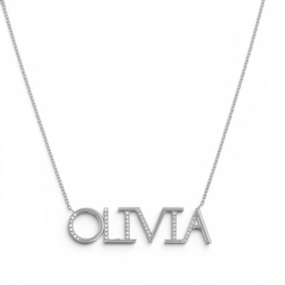 Diamond Sprinkle Name Necklace - Lotus Diamond