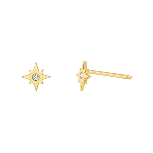 Diamond Starburst Stud Earrings - Lotus Diamond