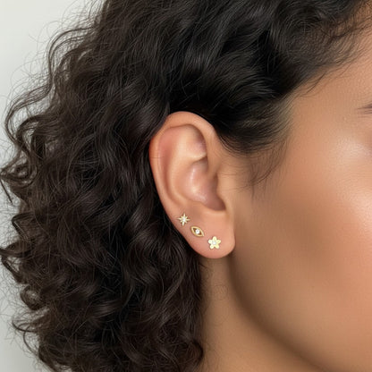 Diamond Starburst Stud Earrings - Lotus Diamond
