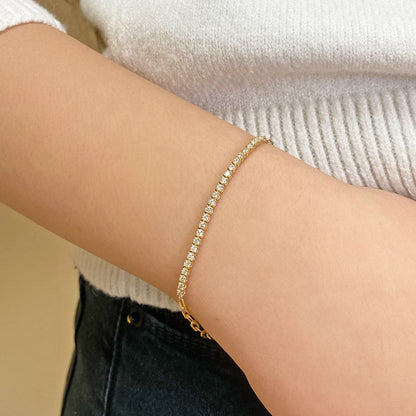 Diamond Tennis Bracelet Paper Clip Link - Lotus Diamond