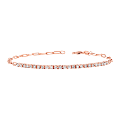 Diamond Tennis Bracelet Paper Clip Link - Lotus Diamond