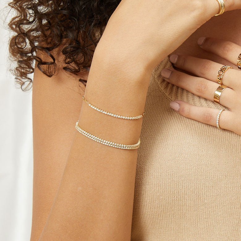 Diamond Tennis Bracelet Paper Clip Link - Lotus Diamond