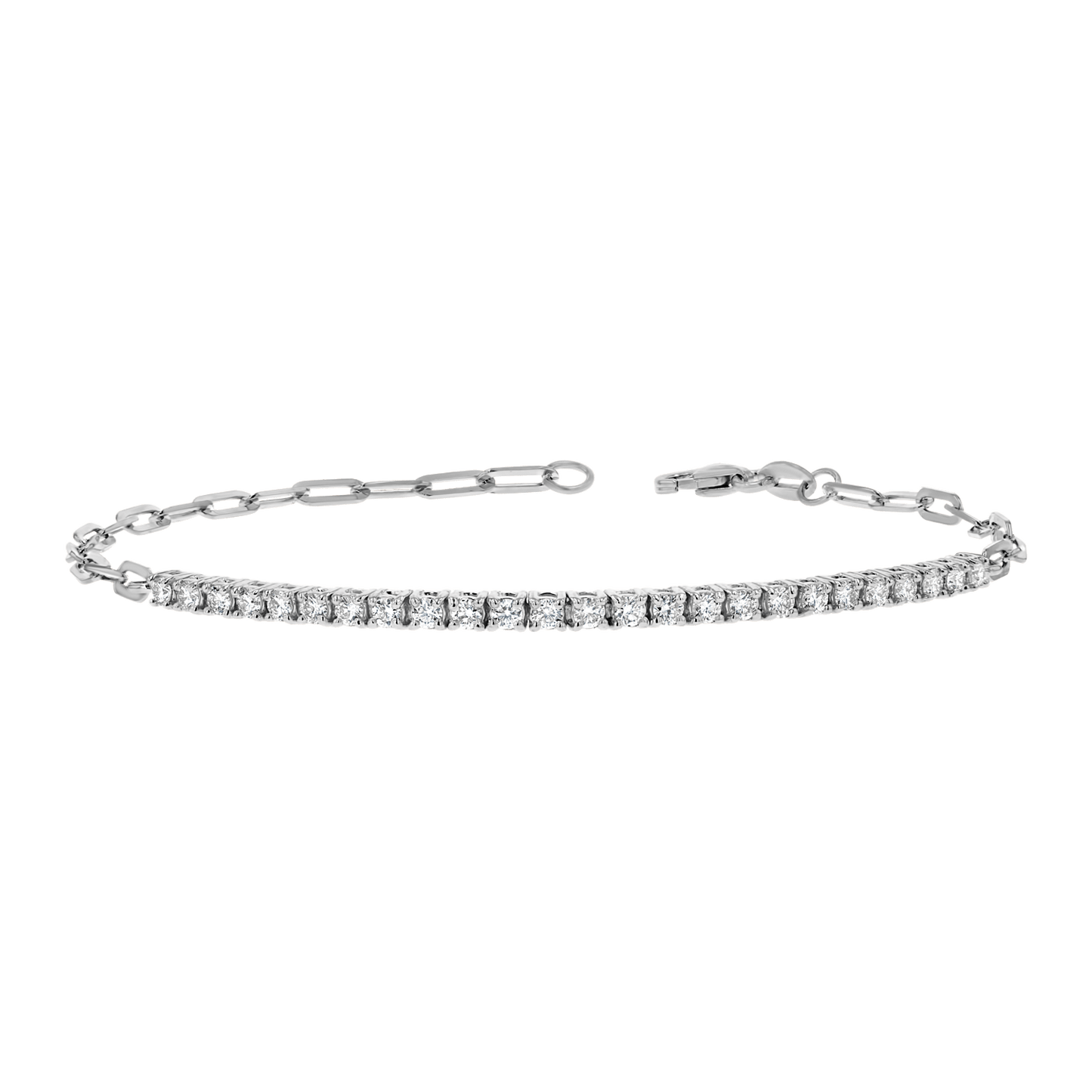 Diamond Tennis Bracelet Paper Clip Link - Lotus Diamond