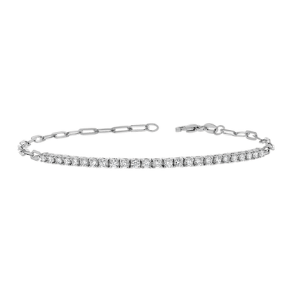 Diamond Tennis Bracelet Paper Clip Link - Lotus Diamond