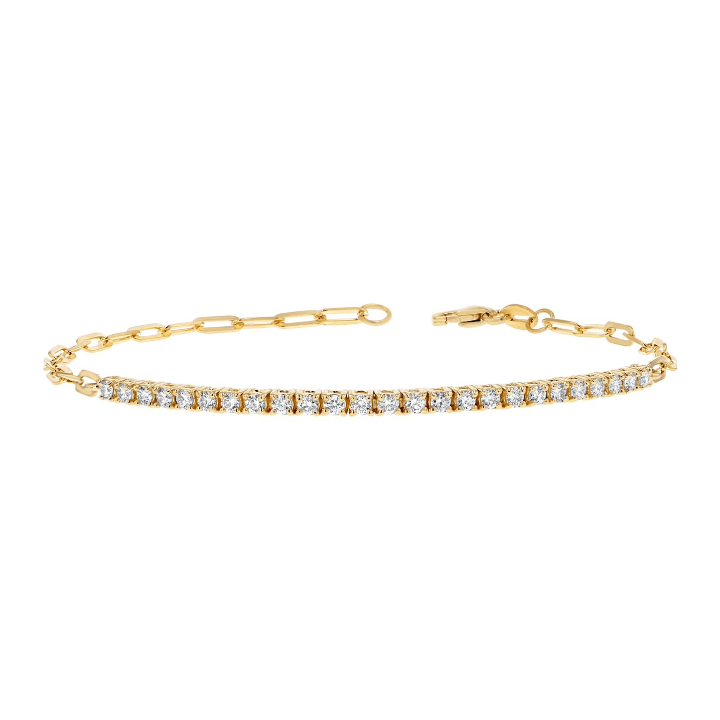 Diamond Tennis Bracelet Paper Clip Link - Lotus Diamond