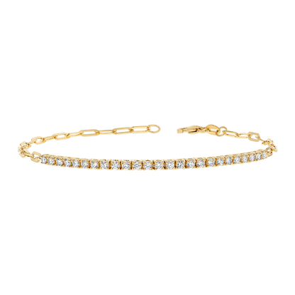 Diamond Tennis Bracelet Paper Clip Link - Lotus Diamond