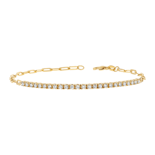 Diamond Tennis Bracelet Paper Clip Link - Lotus Diamond