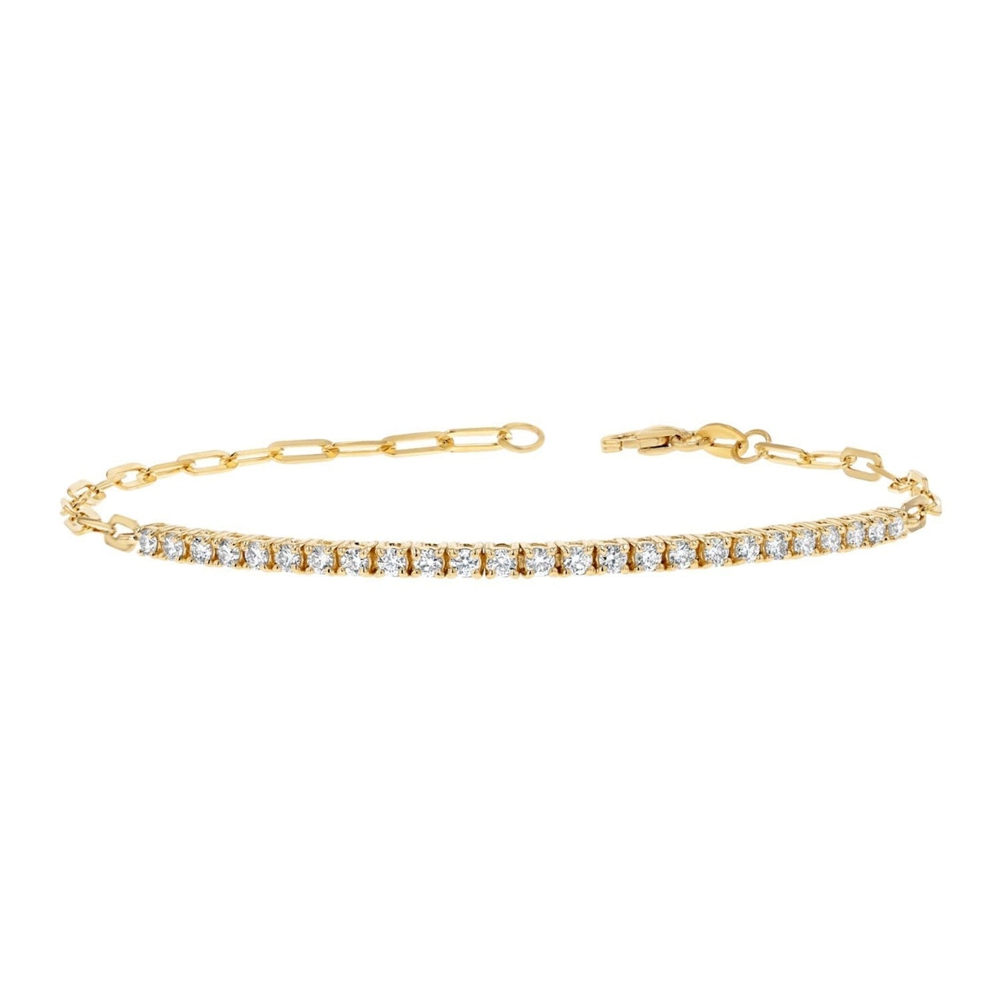 Diamond Tennis Bracelet Paper Clip Link - Lotus Diamond