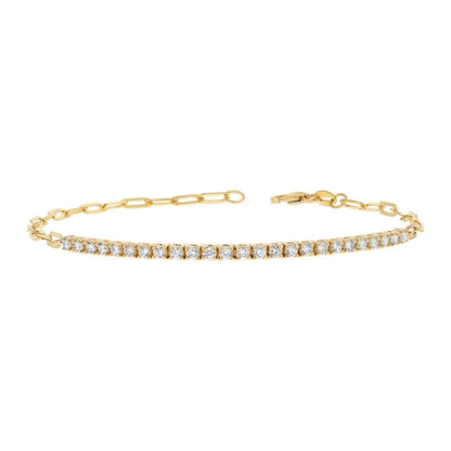 Diamond Tennis Bracelet Paper Clip Link - Lotus Diamond