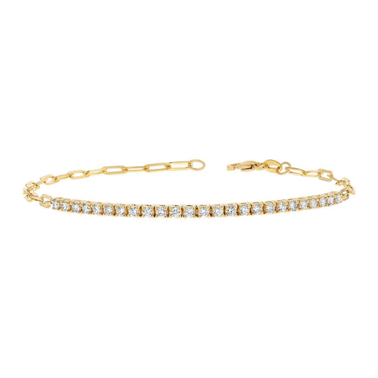 Diamond Tennis Bracelet Paper Clip Link - Lotus Diamond