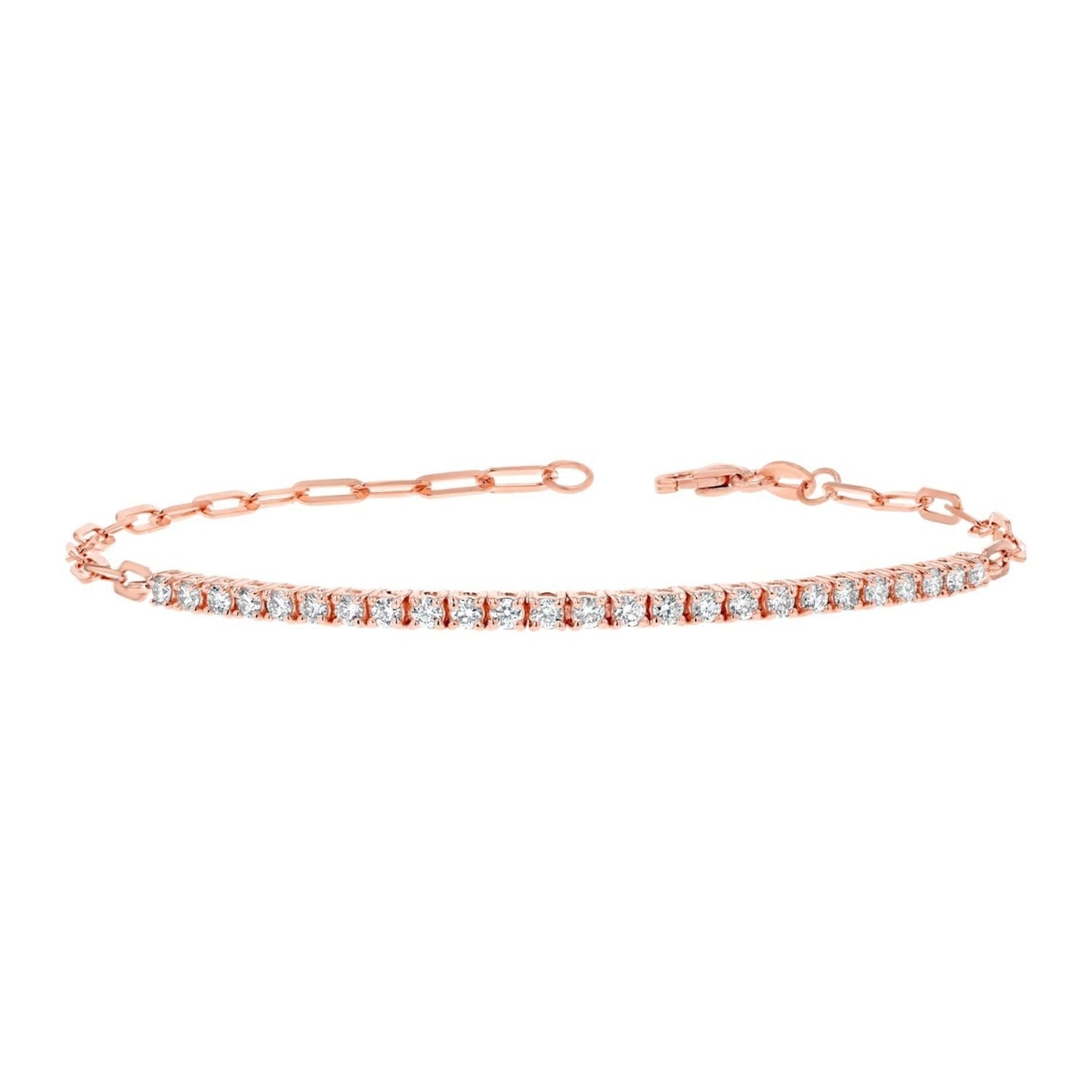 Diamond Tennis Bracelet Paper Clip Link - Lotus Diamond
