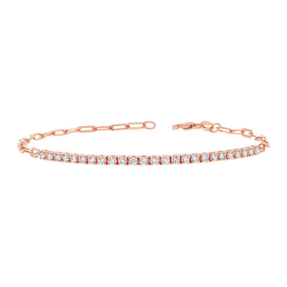 Diamond Tennis Bracelet Paper Clip Link - Lotus Diamond