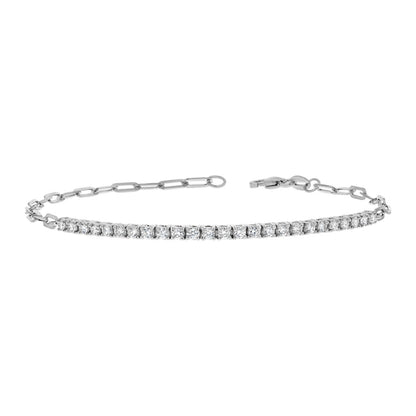 Diamond Tennis Bracelet Paper Clip Link - Lotus Diamond