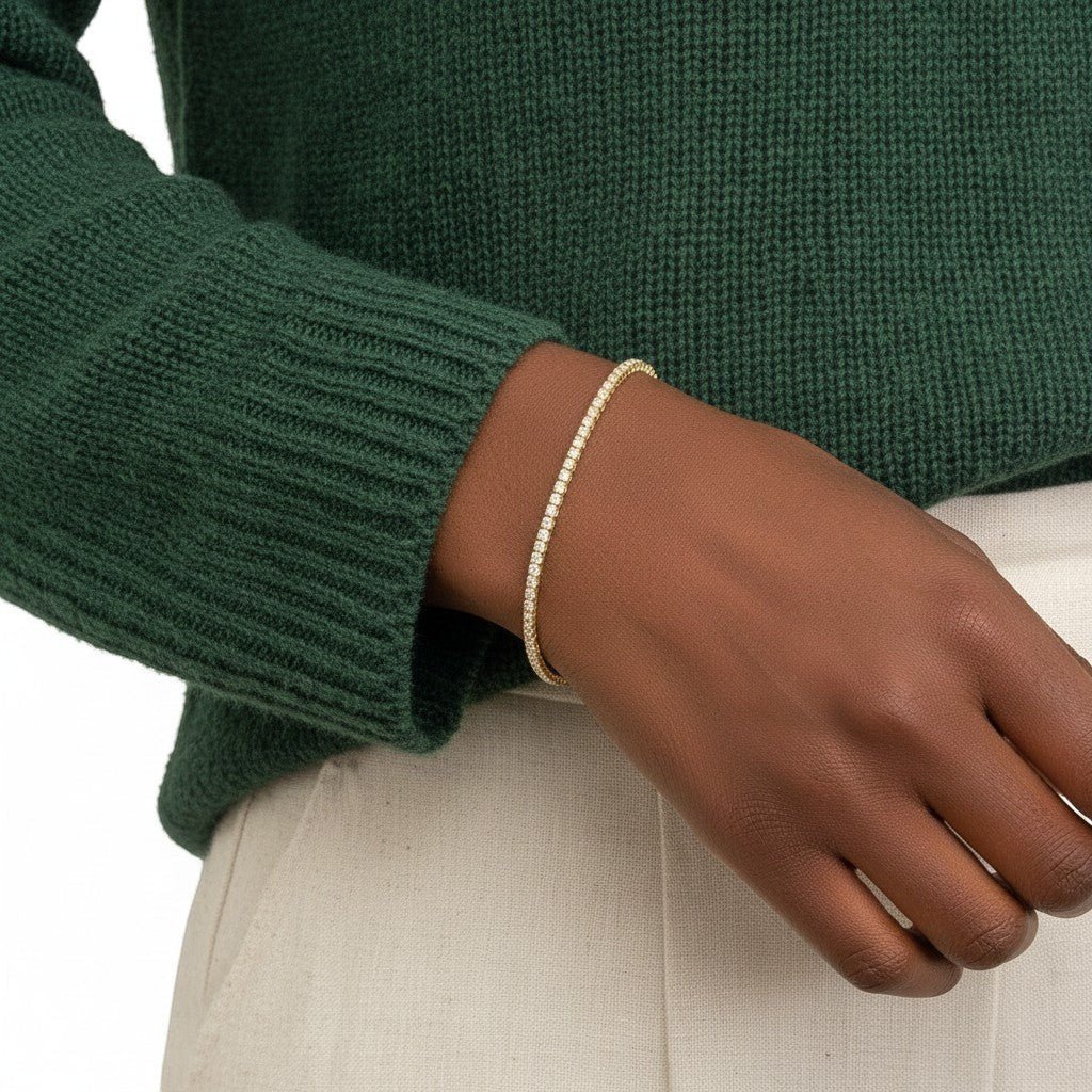 Diamond Tennis Bracelet Paper Clip Link - Lotus Diamond