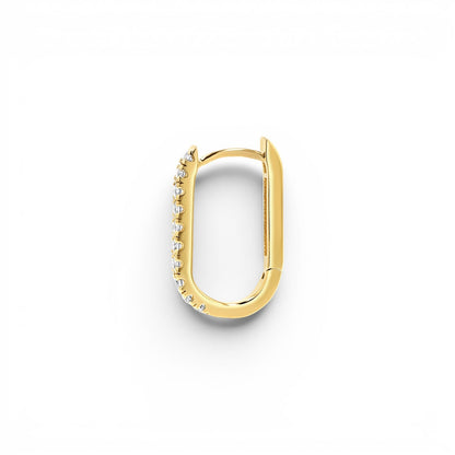 Diamond U - Pave Paper Clip Huggie Earrings - Lotus Diamond