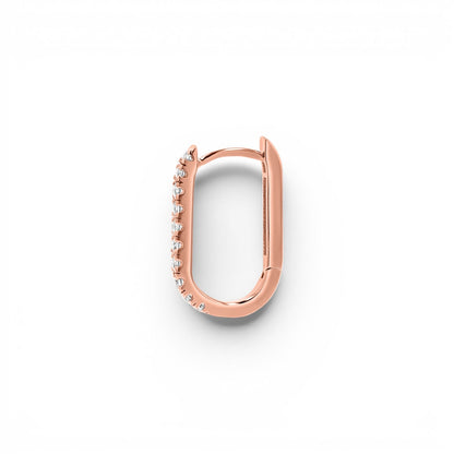 Diamond U - Pave Paper Clip Huggie Earrings - Lotus Diamond