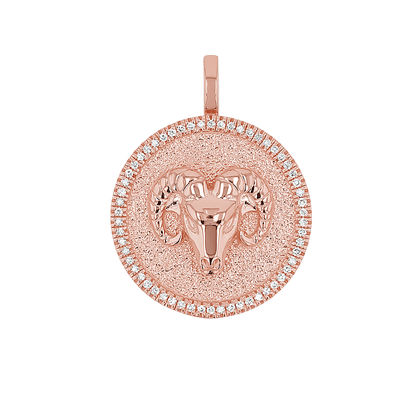 Diamond Zodiac Coin Medallion Charm - Lotus Diamond