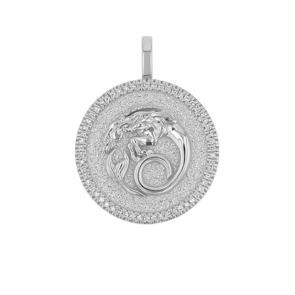 Diamond Zodiac Coin Medallion Charm - Lotus Diamond