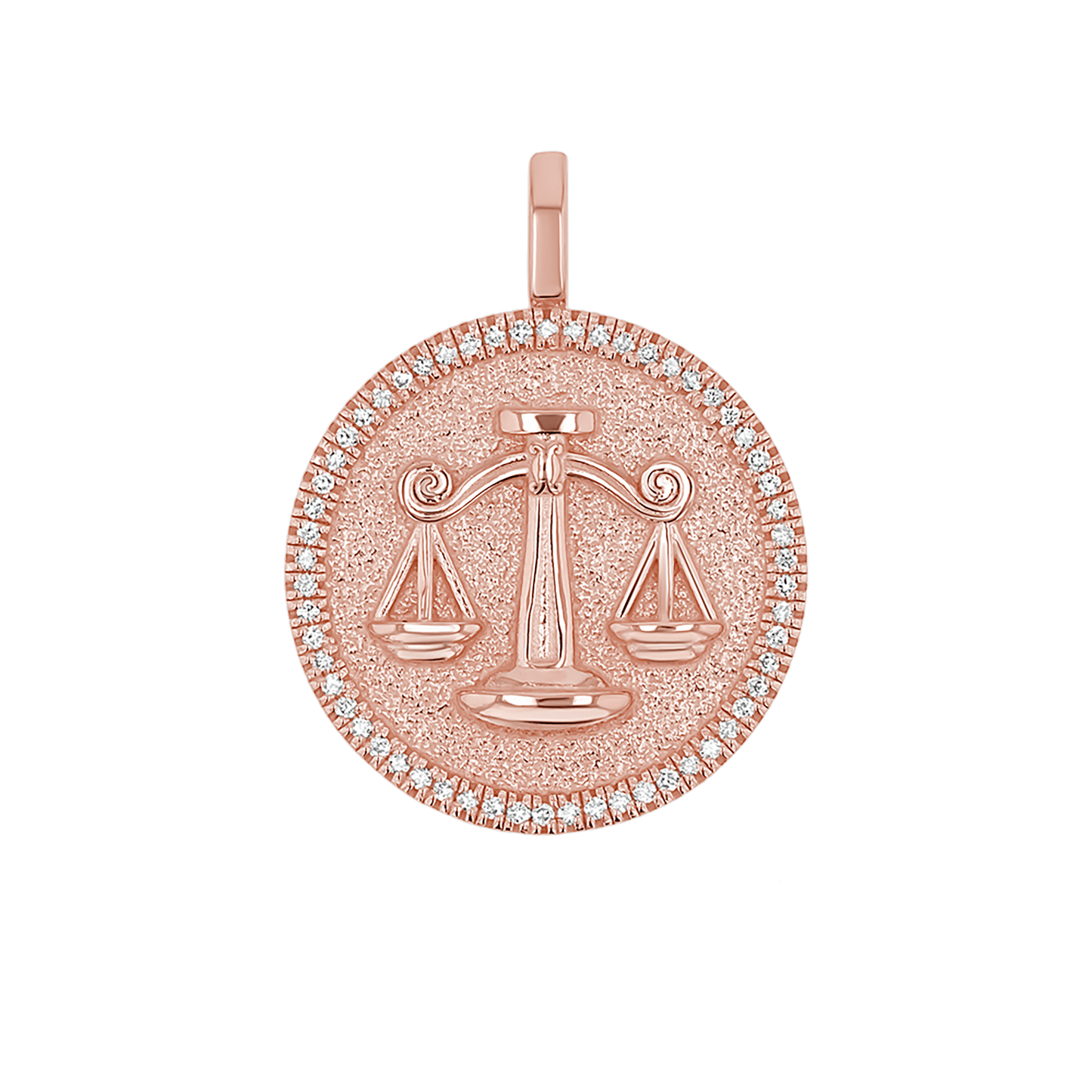Diamond Zodiac Coin Medallion Charm - Lotus Diamond
