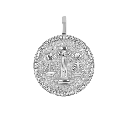 Diamond Zodiac Coin Medallion Charm - Lotus Diamond