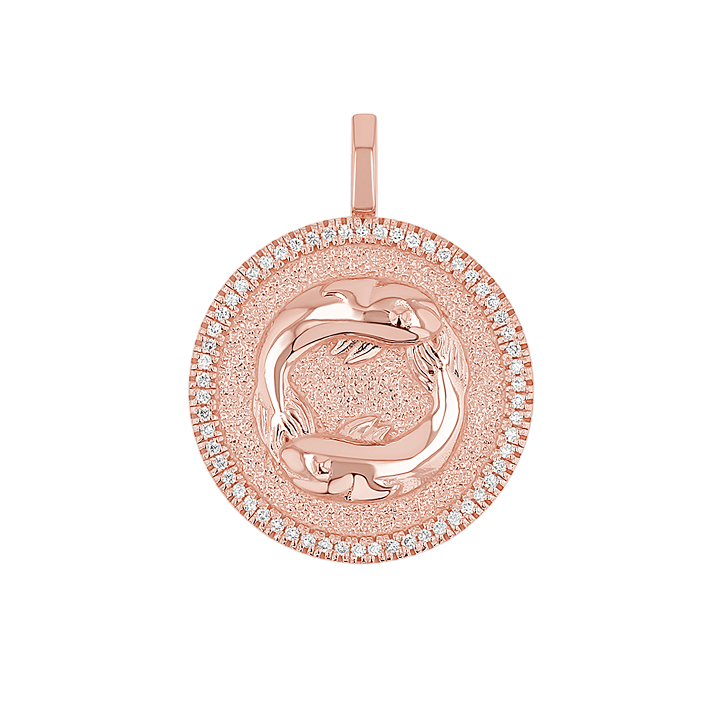 Diamond Zodiac Coin Medallion Charm - Lotus Diamond