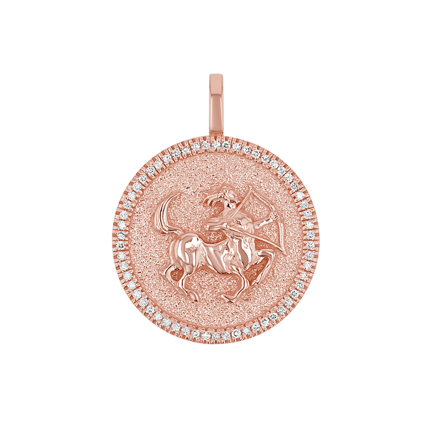 Diamond Zodiac Coin Medallion Charm - Lotus Diamond