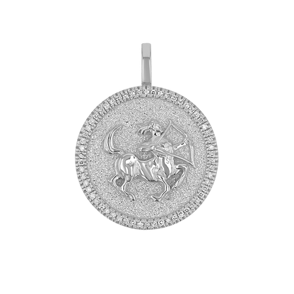 Diamond Zodiac Coin Medallion Charm - Lotus Diamond