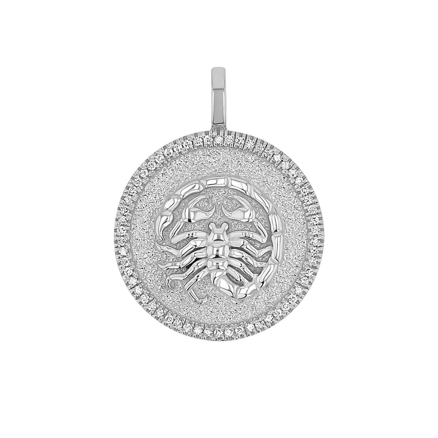 Diamond Zodiac Coin Medallion Charm - Lotus Diamond