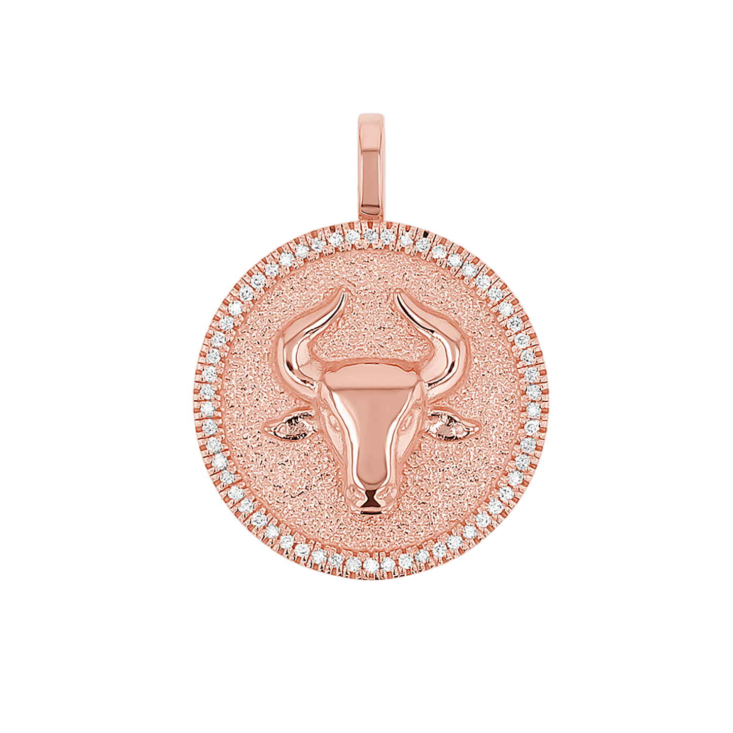 Diamond Zodiac Coin Medallion Charm - Lotus Diamond