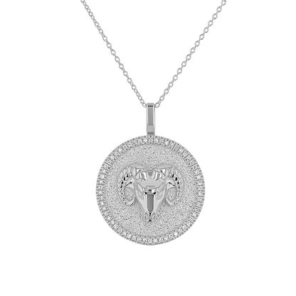 Diamond Zodiac Coin Medallion Necklace - Lotus Diamond